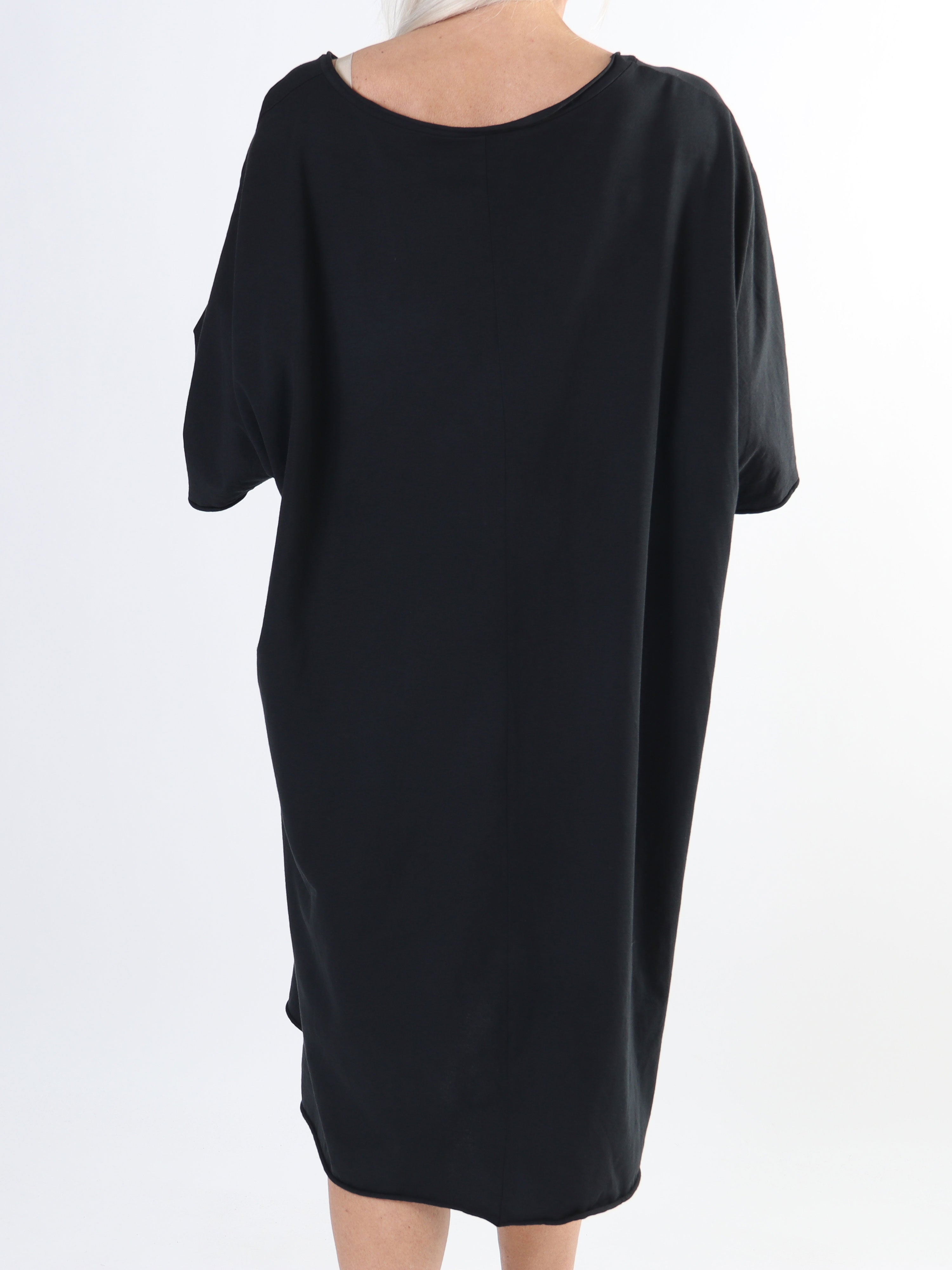 Shila - Plus size t-shirtkjole i bomuld med hjerte i pailletter